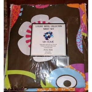 MK Collection 4 Piece Sheet Set Full Size OWL Multicolored Floral Bedding